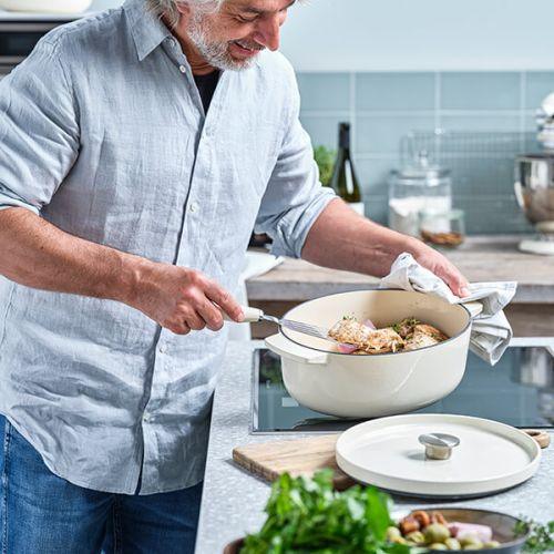 KitchenAid Cast Iron stoofpot ovaal Cream - Afbeelding 4